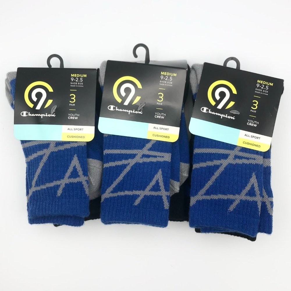 NEW Champion C9- Youth All Sports Crew Socks (MED)